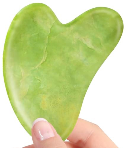 Jade Gua Sha Facial Tools for Face Massager Stones, Skincare and Body Massage Tools, Sculpting (Green) | Amazon (US)
