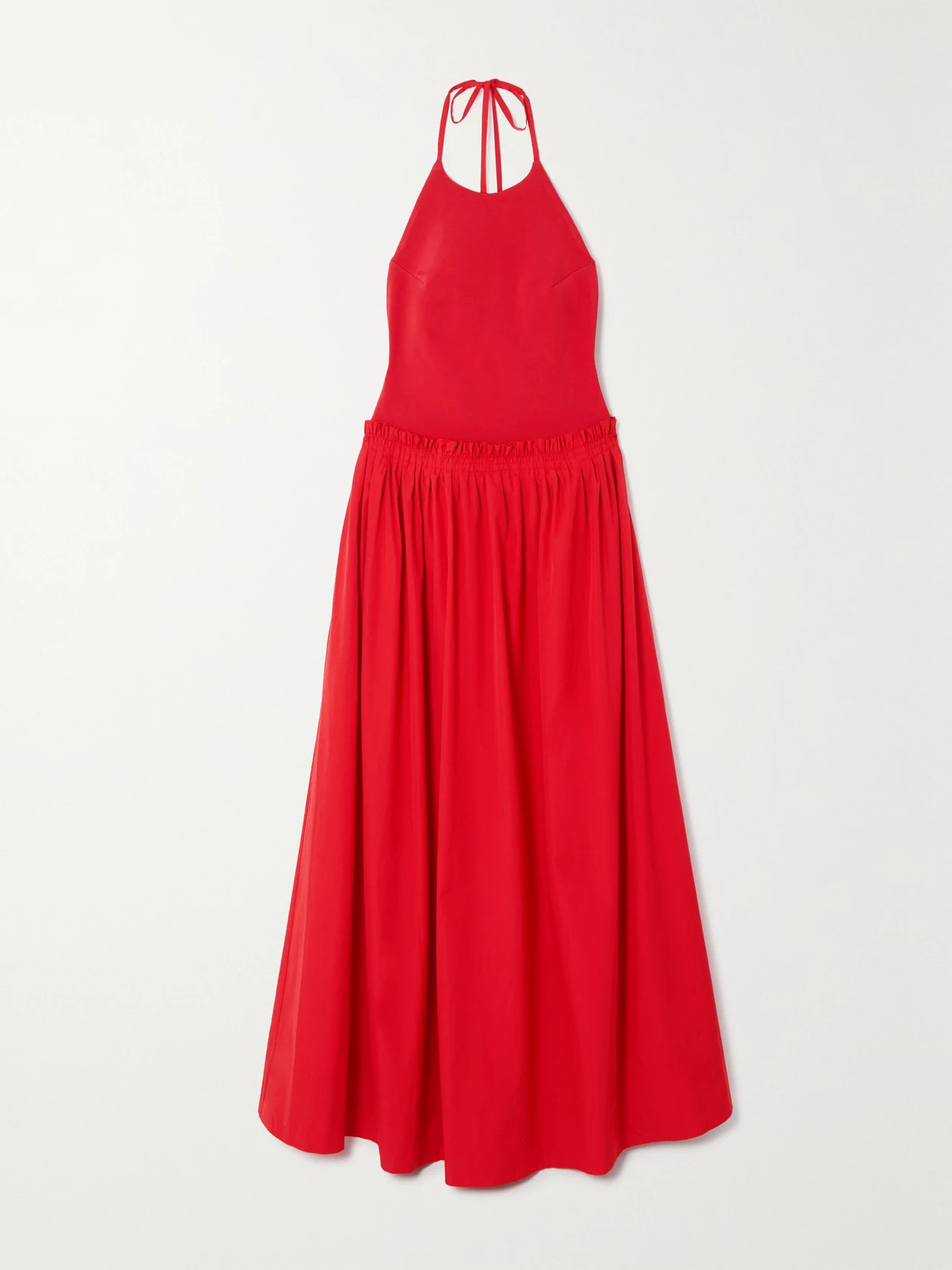 ESSE Studios - + Net Sustain Organic Cotton-poplin And Stretch-knit Halterneck Maxi Dress - Red | NET-A-PORTER (US)