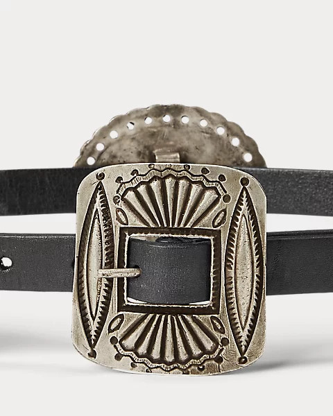 Metal-Accent Leather Belt | Ralph Lauren (UK)