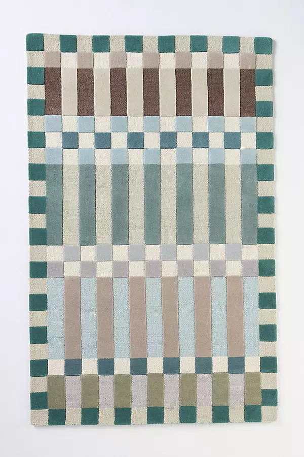 Hoxton Wool Tufted Checkered Rug | Anthropologie (US)