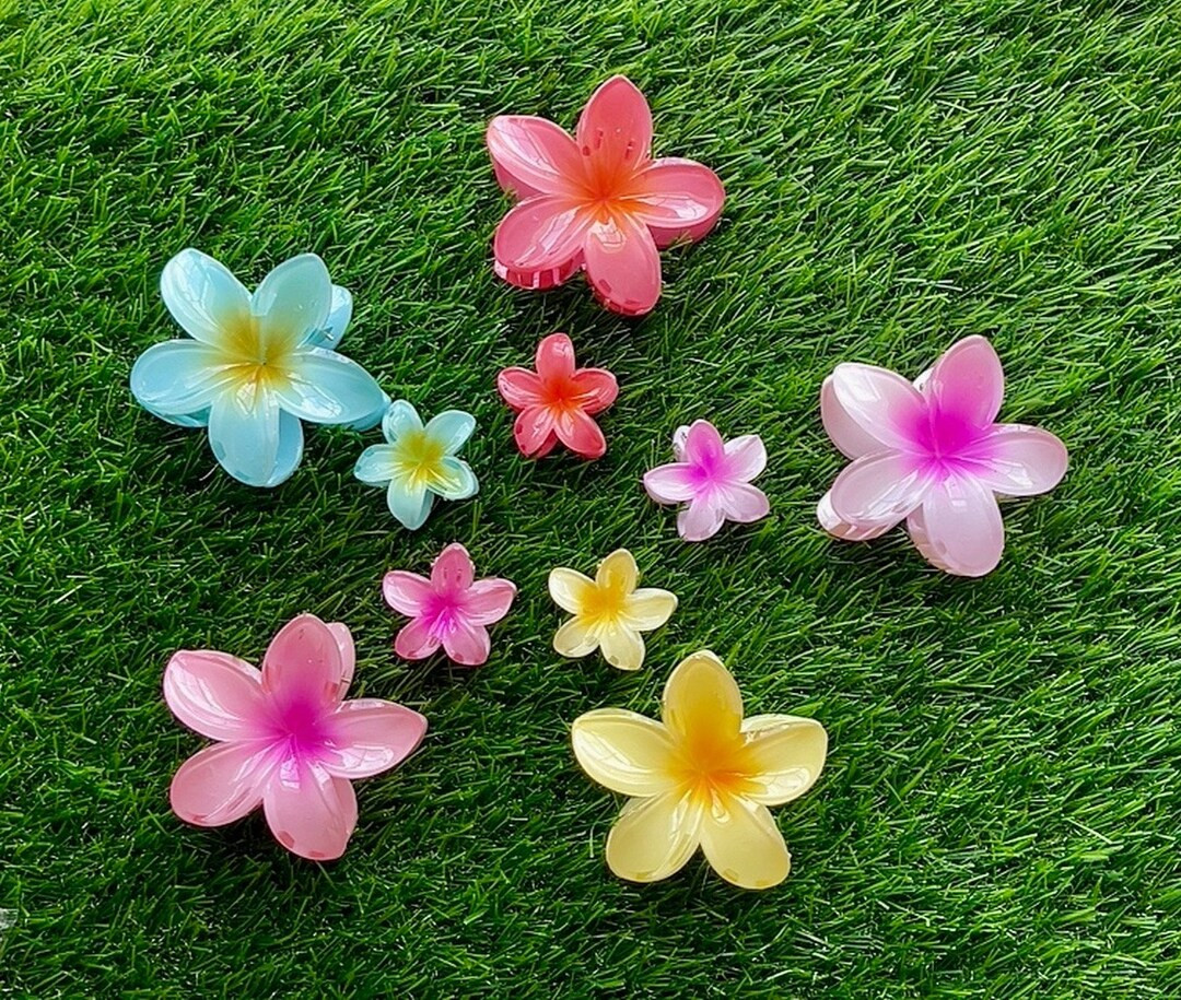 Small Hibiscus Flower Hair Claw Clip - Etsy UK | Etsy (US)