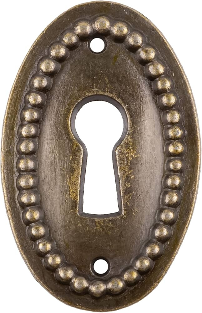 Oval Antique Brass Plated Decorative Keyhole Cover | 1 1/2" x 1" | Keyhole Escutcheon Plate for C... | Amazon (US)