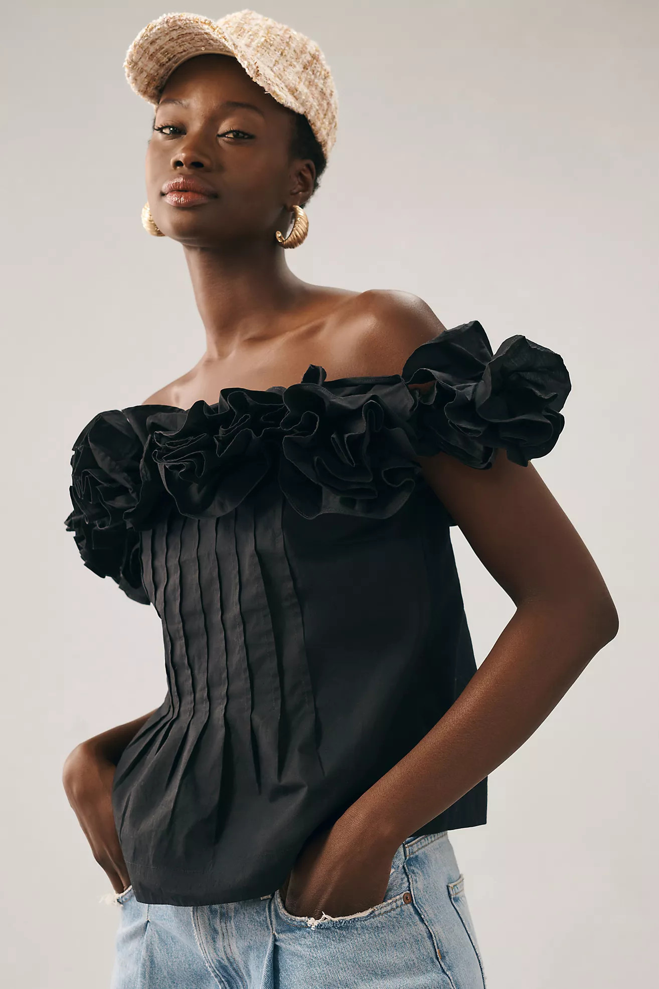 Maeve Ruffled Off-The-Shoulder Blouse | Anthropologie (US)