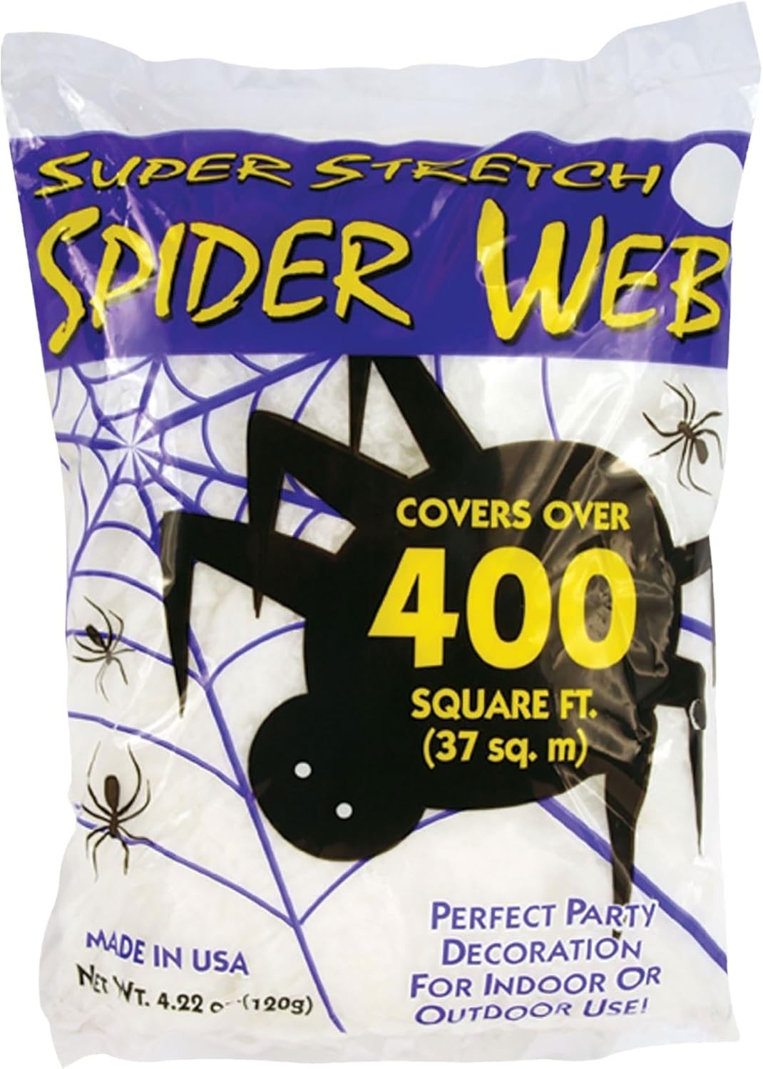 Amazon.com: Fun World Costumes Webb Super Stretch&Trade Spider Web, 400 feet, White/MultiColor/Sq... | Amazon (US)