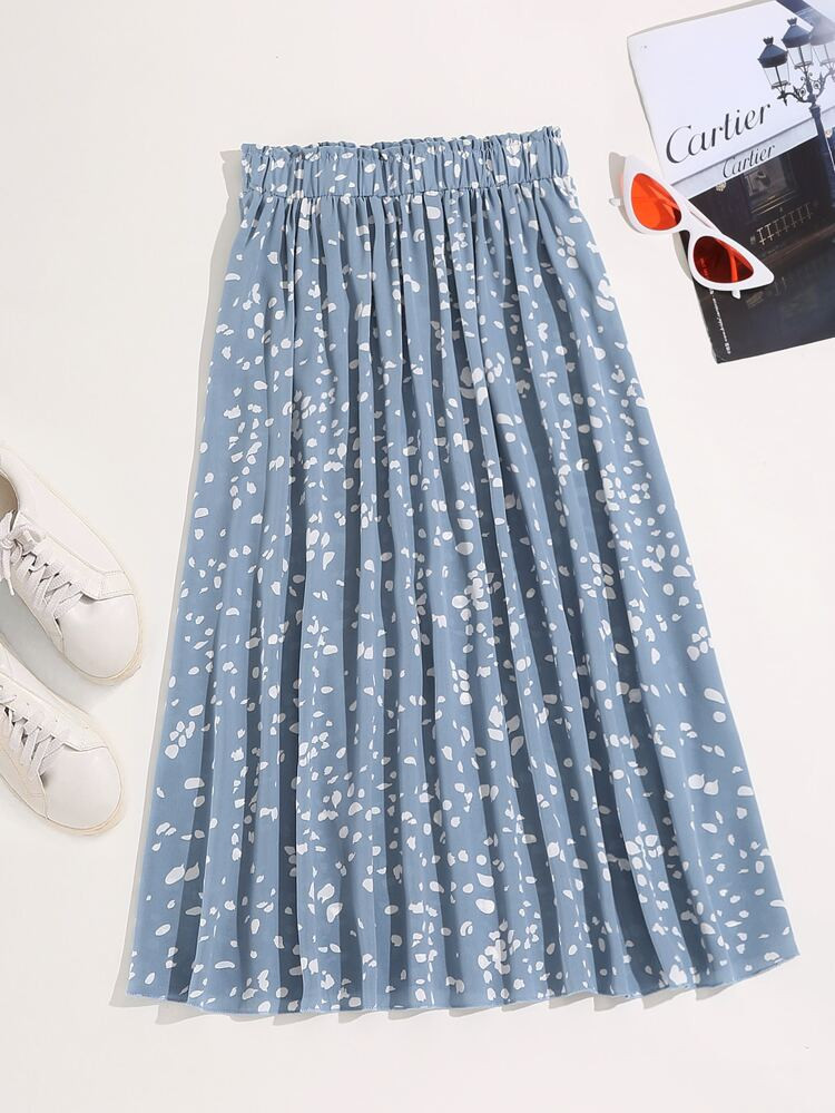 Dalmatian Print Flared Midi Skirt | SHEIN