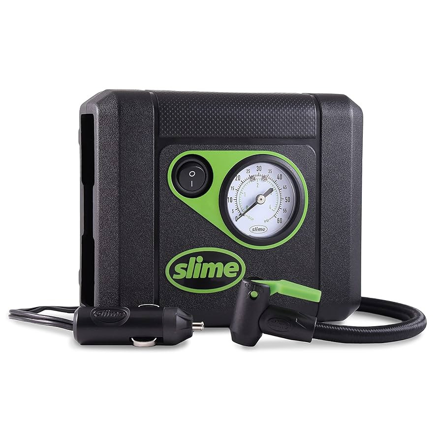 Slime 40060 Tire Inflator, Compact, Portable Car Air Compressor, Analog, Quick Connect Air Hose, ... | Amazon (US)
