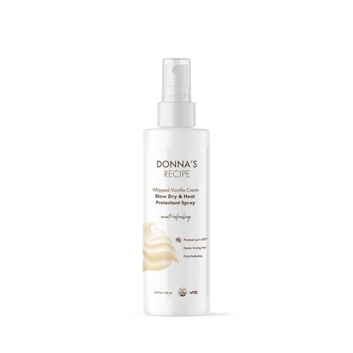 Donna's Recipe by Tabitha Brown | Whipped Vanilla Cream Blow-Dry & Heat-Protectant Spray – 450 °F Protection, Faster Drying, Frizz Control – 5.5 fl oz | Amazon (US)
