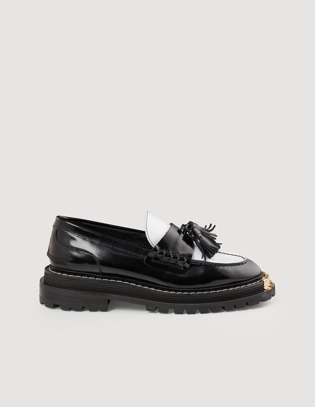 Thick-soled leather loafers | Sandro-Paris US