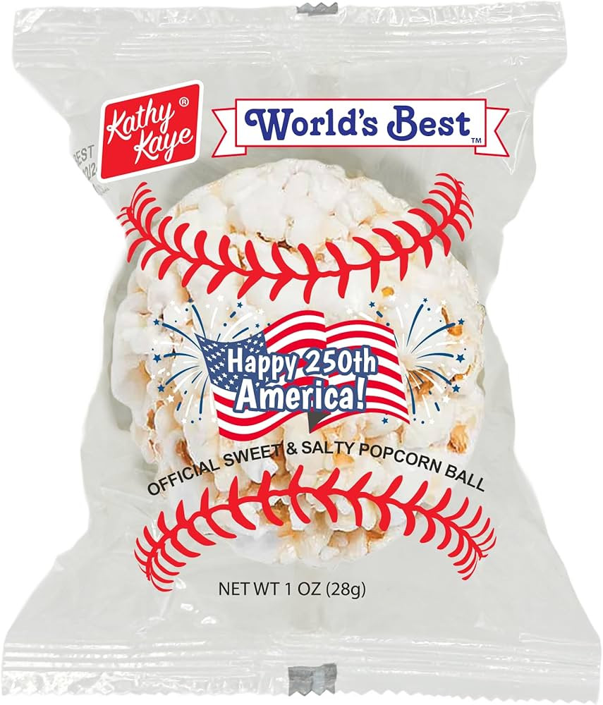 Kathy Kaye Baseball Sweet & Salty 1 oz. Popcorn Balls | Delicious, Crunchy, & Perfect for Snackin... | Amazon (US)