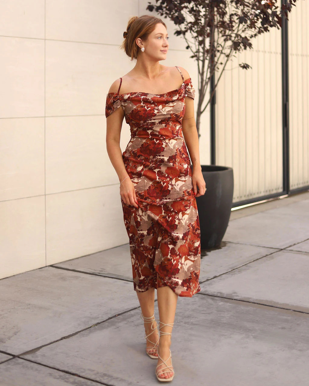 Fall With Me Satin Off Shoulder Maxi Dress | VICI