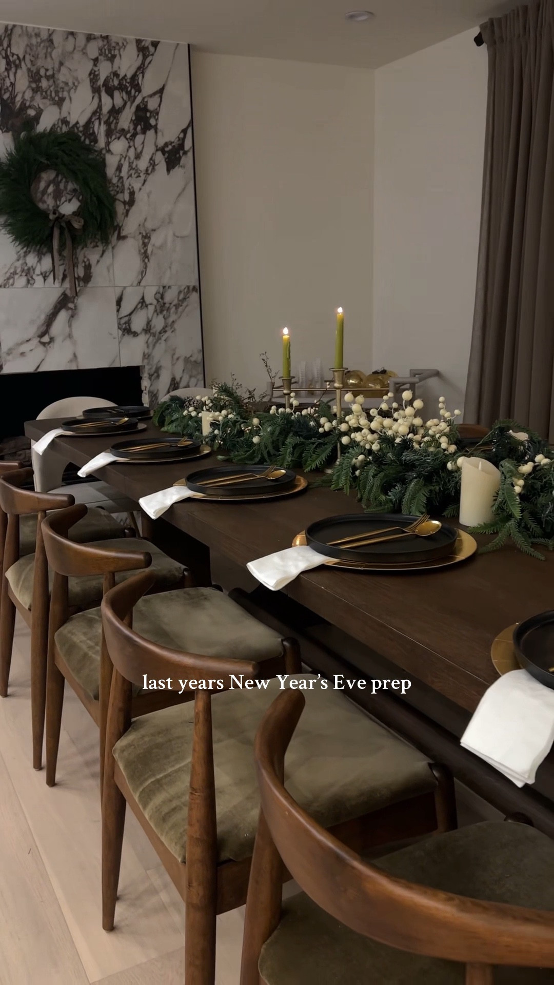 Last years New Year’s Eve prep! Love the transformation once once the candles are lit! Linking whatever I could 

New Year’s Eve party prep
New years dinner set up 
Dining room chairs (I just changed the upholstery) I have a post on this 
Wayfair 
WayDay 
Wayfair Home 
Green candles 
Gold cutlery set 
Matt black ceramic dinner plate set
Frames 
Hosting 
West elm 
CB2 
Candlestick holder 
Home bar accessories 
Bar stools 
Extendible dining table 


#LTKHoliday #LTKdayinmylife #LTKHome