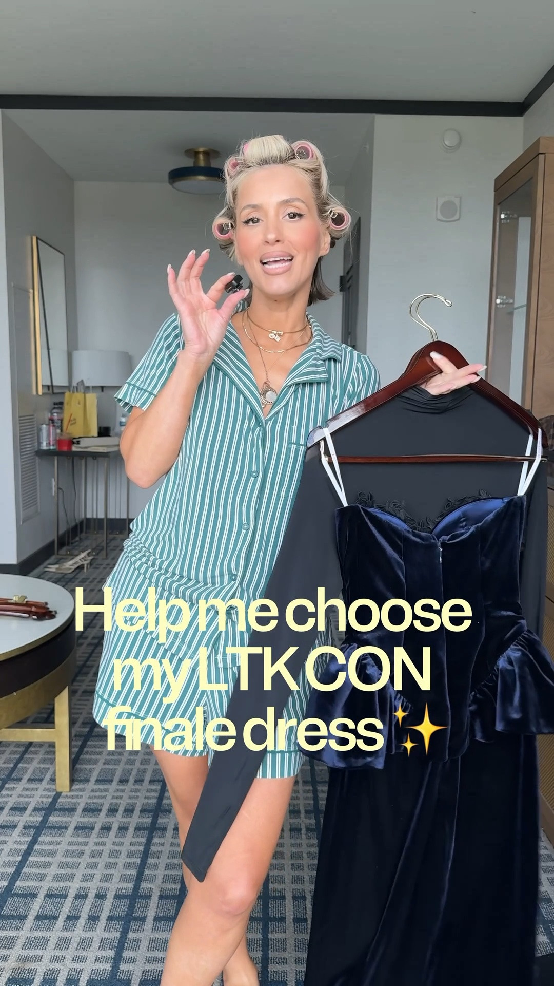 Let’s choose a LTK CON FINALE DRESS ✨🖤 Option 1 or 2 ???

#LTKCon #LTKgrwm #LTKootd