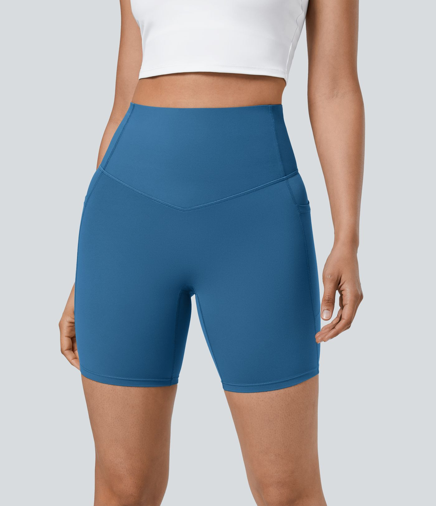 Women’s Halara UltraSculpt™ High Waisted Tummy Control Pocket Shaping Training Biker Shorts 7... | HALARA