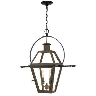 Quoizel Rue De Royal 2-Light Bronze Outdoor Pendant Light RO1911IZ - The Home Depot | The Home Depot