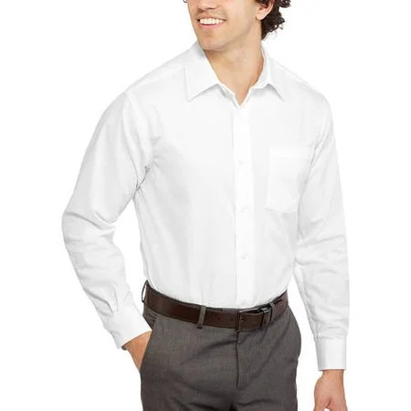 George Men's Classic Long Sleeve Dress Shirt - Walmart.com | Walmart (US)