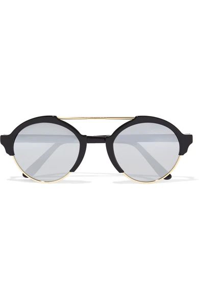 Milan III round-frame acetate and gold-tone mirrored sunglasses | NET-A-PORTER (US)