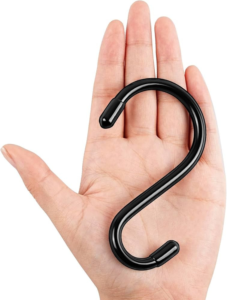 Dreecy 10 Pack 4 Inch S Hooks for Hanging Plants, Heavy Duty S Hooks Metal Black Rubber Coated No... | Amazon (US)