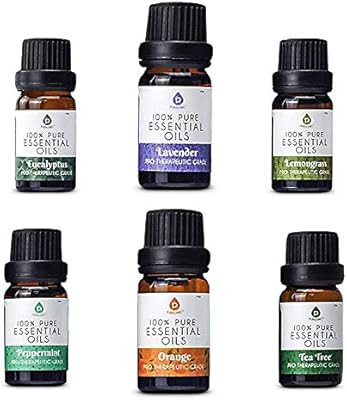 Pursonic 100% Pure Essential Aromatherapy Oils Gift Set-6 Pack , 10ML(Eucalyptus, Lavender, Lemon... | Amazon (US)