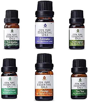 Pursonic 100% Pure Essential Aromatherapy Oils Gift Set-6 Pack , 10ML(Eucalyptus, Lavender, Lemon... | Amazon (US)