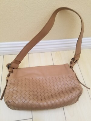Bottega Veneta Tan Mini Intrecciato Shoulder Bag | eBay US