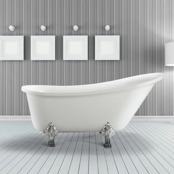 213070-BAT-WH-L Jacqueline 69" x 30" Clawfoot Soaking Bathtub | Wayfair North America