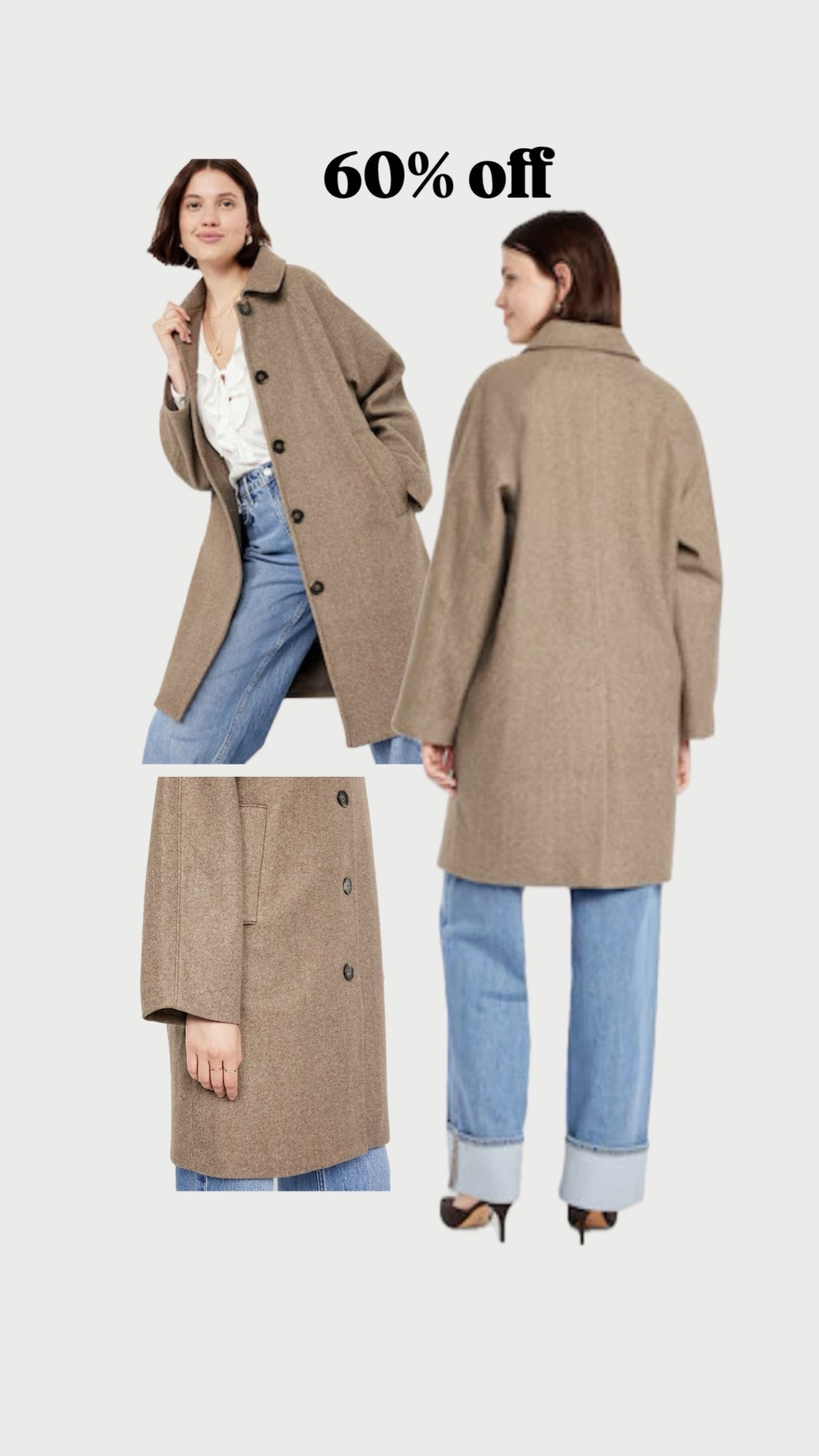 60% off this chic overcoat. Fully stocked in petite, regular and tall sizes!

#LTKSeasonal #LTKOver40 #LTKGiftGuide