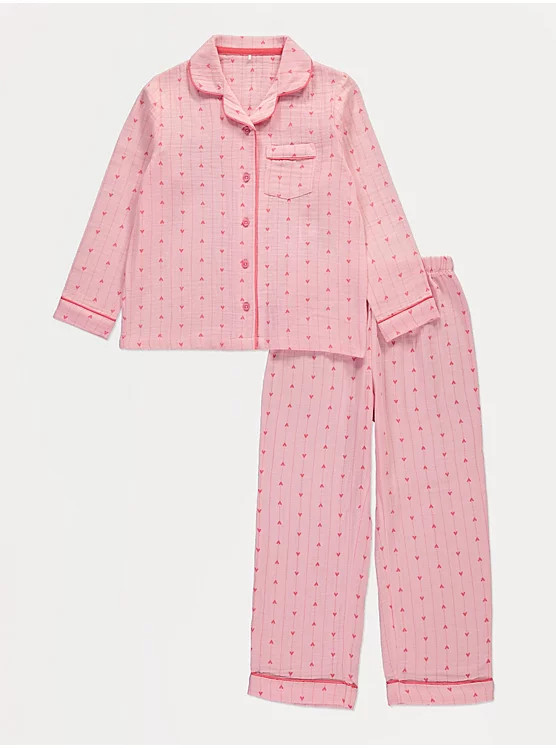 Matching Pink Pinstripe Heart Shirt Baby Pyjamas | George