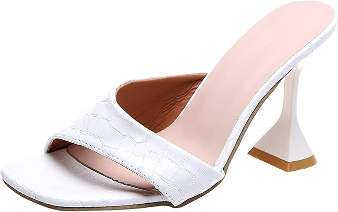 525 Thigh High Lace up Heels for Women Serpentine Slip High Heel Slippers Toe Women's On Shoes Fa... | Amazon (UK)