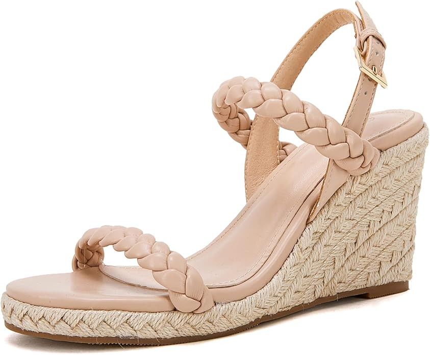 Womens Espadrille Wedge Sandals Heels Platform Braided Ankle Strap Buckle Open Toe Summer Party D... | Amazon (US)