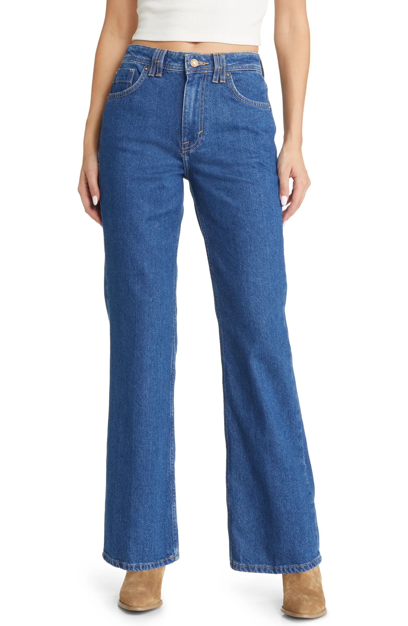Free People We the Free Ava High Waist Nonstretch Denim Bootcut Jeans | Nordstrom | Nordstrom