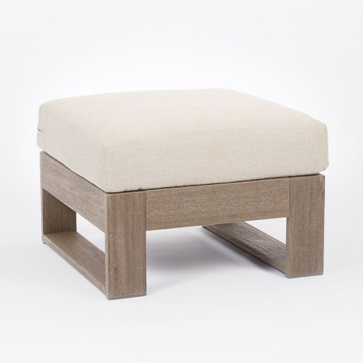 Portside Outdoor Ottoman | West Elm (US)