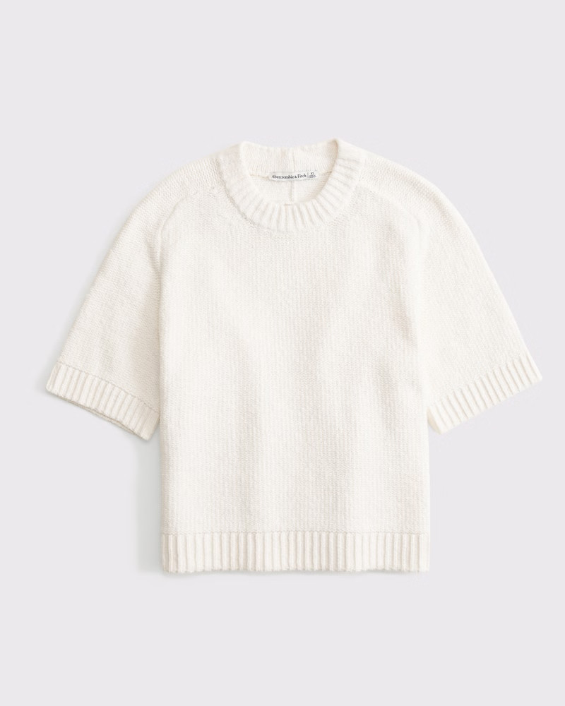 Women's The A&F Madeline Textural Crew Sweater Tee | Women's Tops | Abercrombie.com | Abercrombie & Fitch (US)
