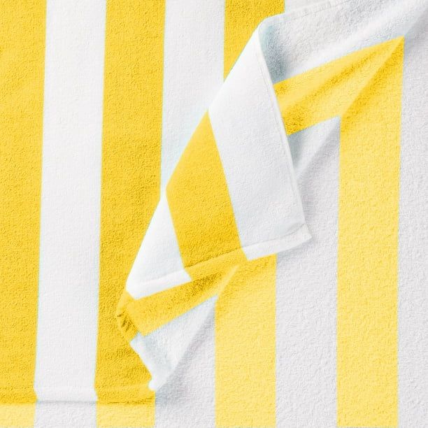 Mainstays Printed Sheared Beach Towel Cabana Yello - Walmart.com | Walmart (US)