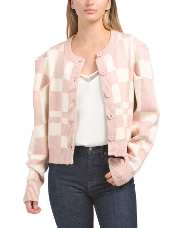 Josena Checkered Cardigan Sweater | TJ Maxx