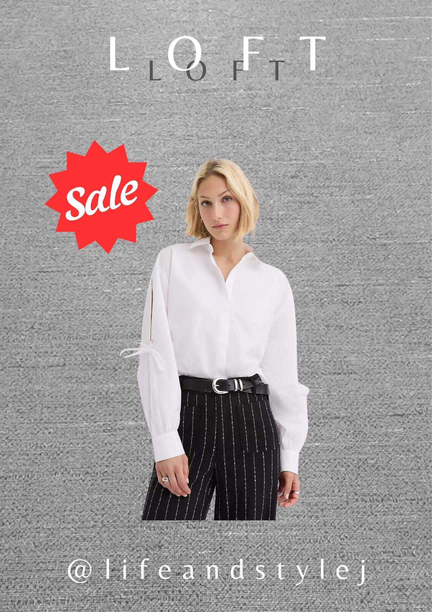 The Loft poplin tie sleeve tunic shirt is a fresh staple for midlife ageless fashion, offering crisp style with a soft feminine touch. Wear it with slim trousers for a clean silhouette or half tuck it into denim for an effortless everyday look that feels modern and polished. #MidlifeFashion #AgelessStyle #ChicShirts #EverydayStyle #LoftStyle 