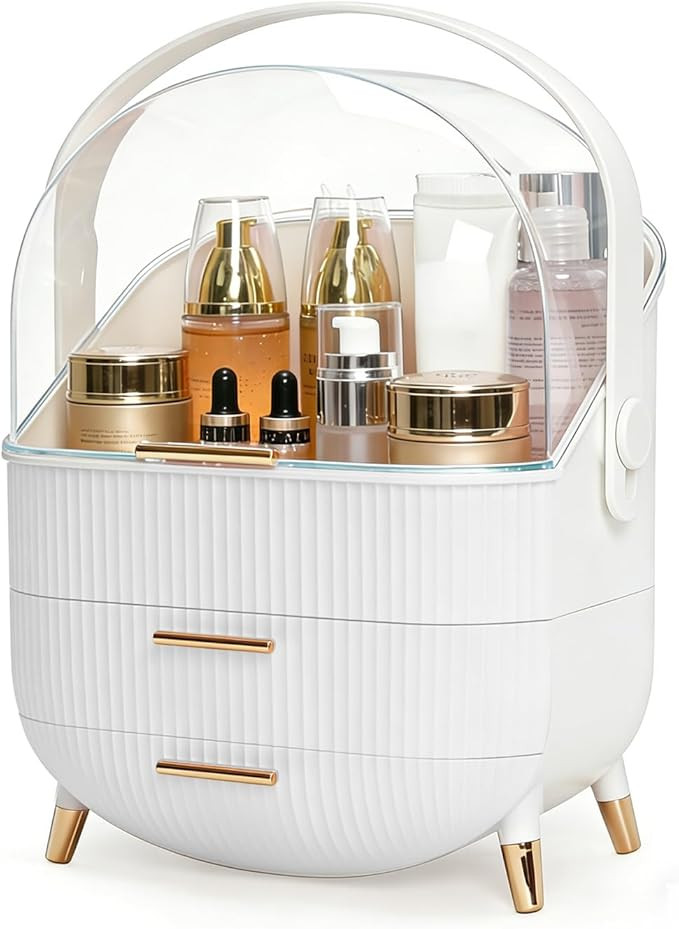 Makeup Organizer with Drawers & Lid - Portable Large Cosmetic Storage Case for Vanity Countertop,... | Amazon (US)