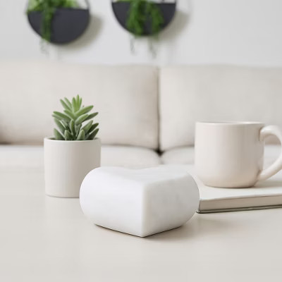 Modern Stone and Marble Heart Decorative Sculpture - Contemporary Hand-Carved Accent Object with Stylish Minimalist Design | Target
