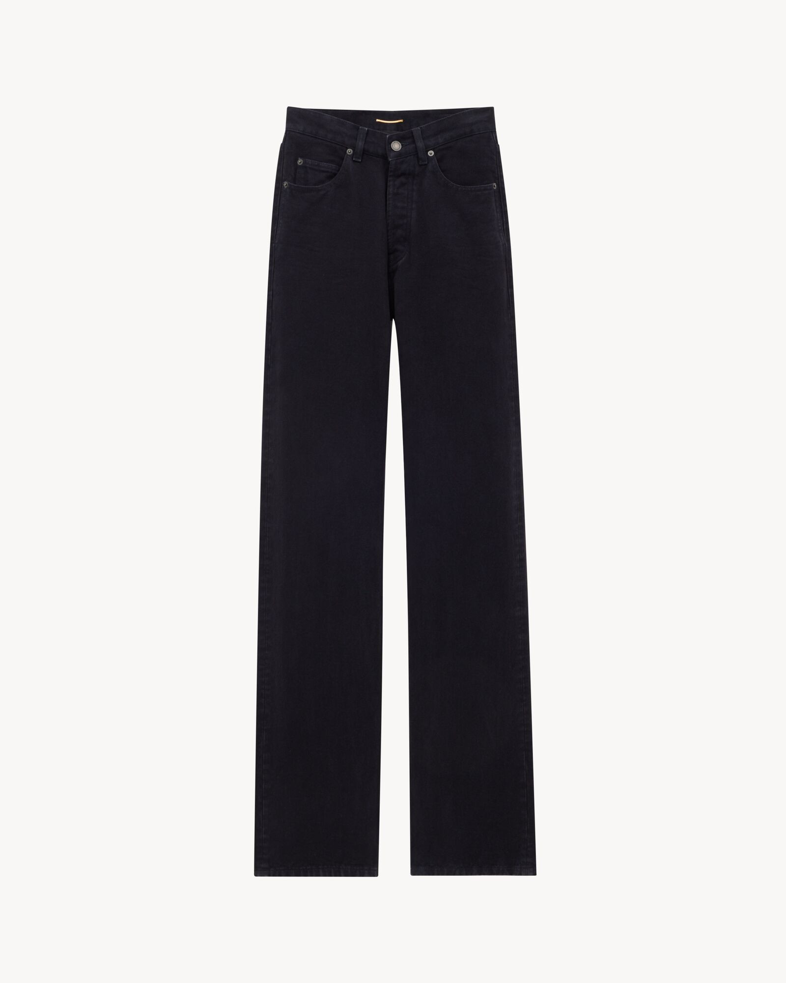v-waist long baggy jeans in midnight black denim | Saint Laurent Inc. (Global)