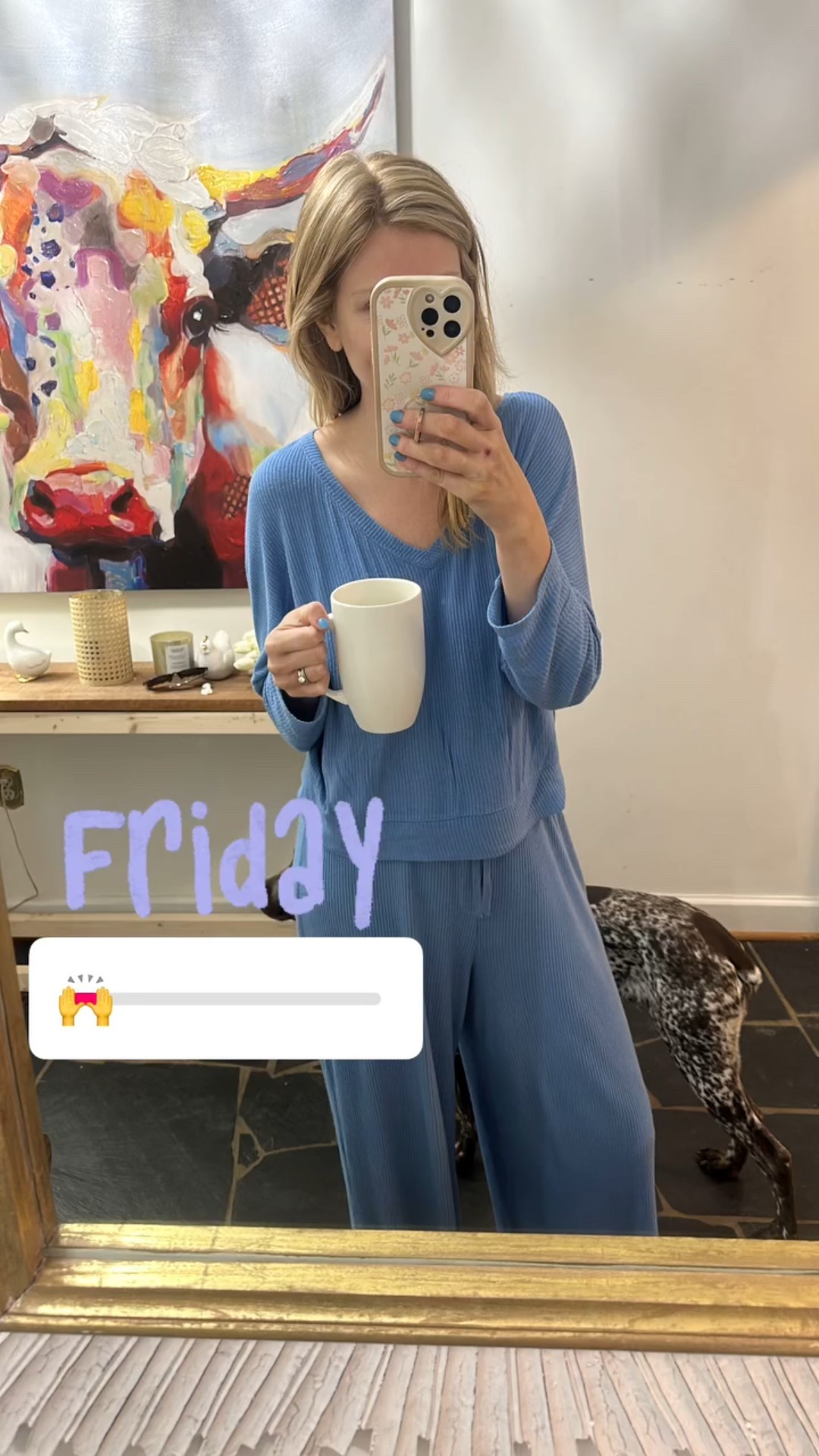 The coziest lounge pajama set from Target! In a M in both top and bottom
