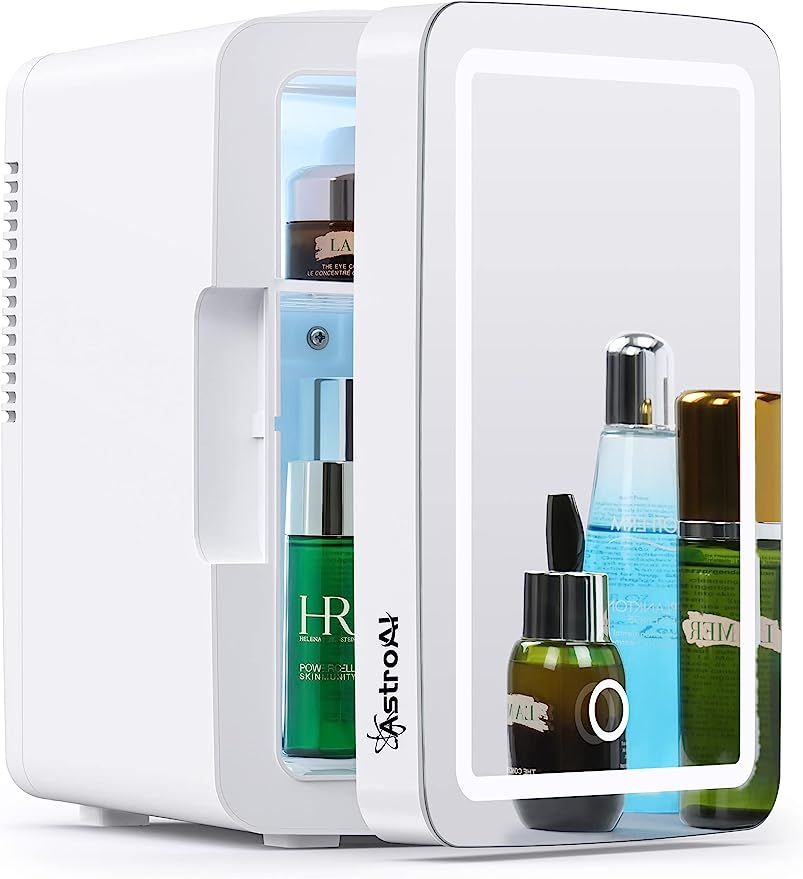Amazon.com: AstroAI Skincare Fridge 6 Liter/8 Can Beauty Fridge with LED Light 110V AC/12V DC The... | Amazon (US)