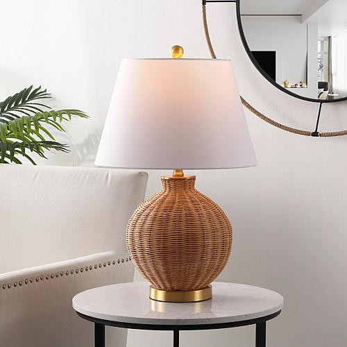Safavieh Nobuo Natural Rattan Table Lamp 15 x 15 x 23 | HSN