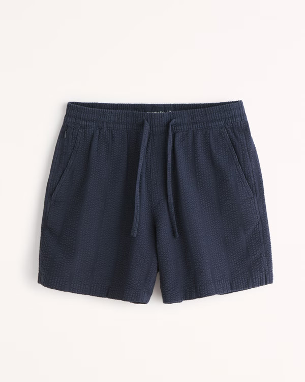 6 Inch Seersucker Pull-On Short | Abercrombie & Fitch (US)