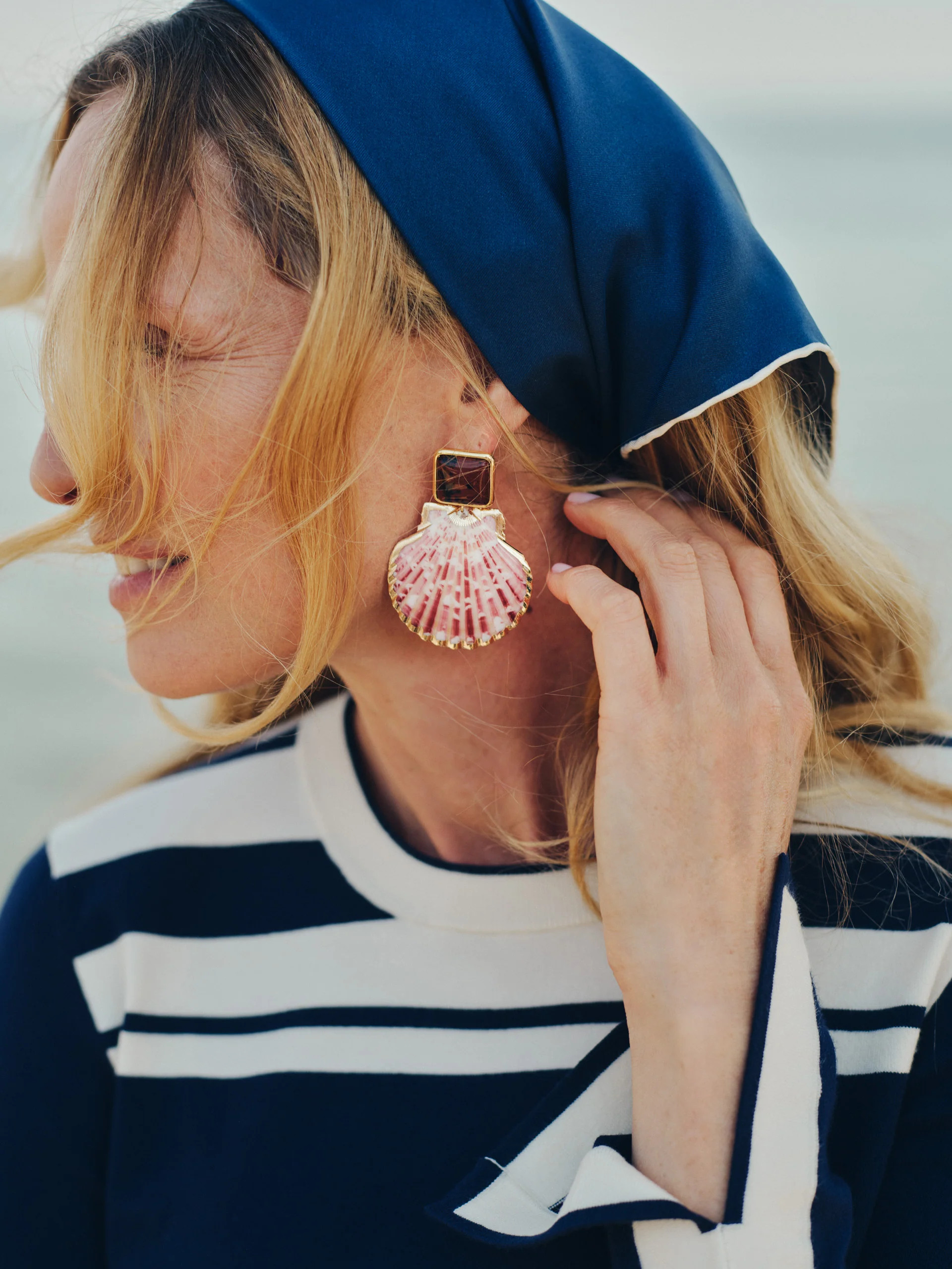 Brown Solid Shell Earrings | Women's Jewelry | J.McLaughlin | J.McLaughlin