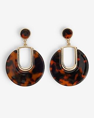 Tortoise Circle Cutout Drop Earrings | Express