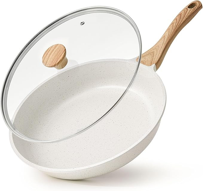 SENSARTE Nonstick Ceramic Frying Pan with Lid 8/9.5/10/11/12.5 Inch Omelet Pan Skillet, Free of I... | Amazon (US)