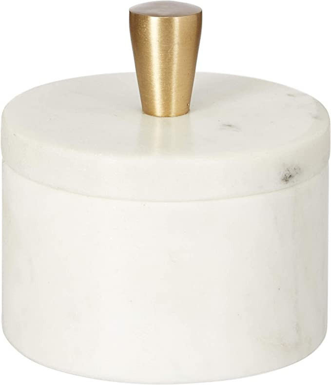 Amazon.com: Queenza White Marble Salt Cellar with Lid and Brass Knob, 3 Inch Salt Box: Home & Kit... | Amazon (US)