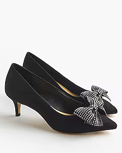 Rhinestone bow heels | J.Crew Factory