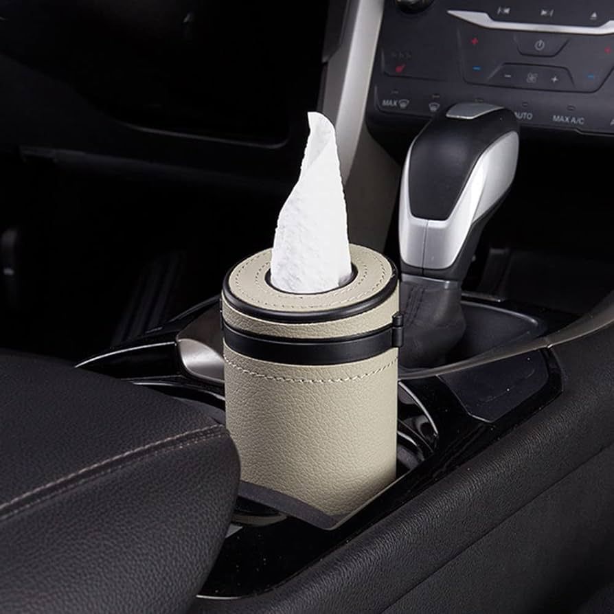 MiOYOOW Car Tissue Holders, Car Cup Holder Tissues Tube Diameter 2.75'' PU Leather Cylinder Tissu... | Amazon (US)