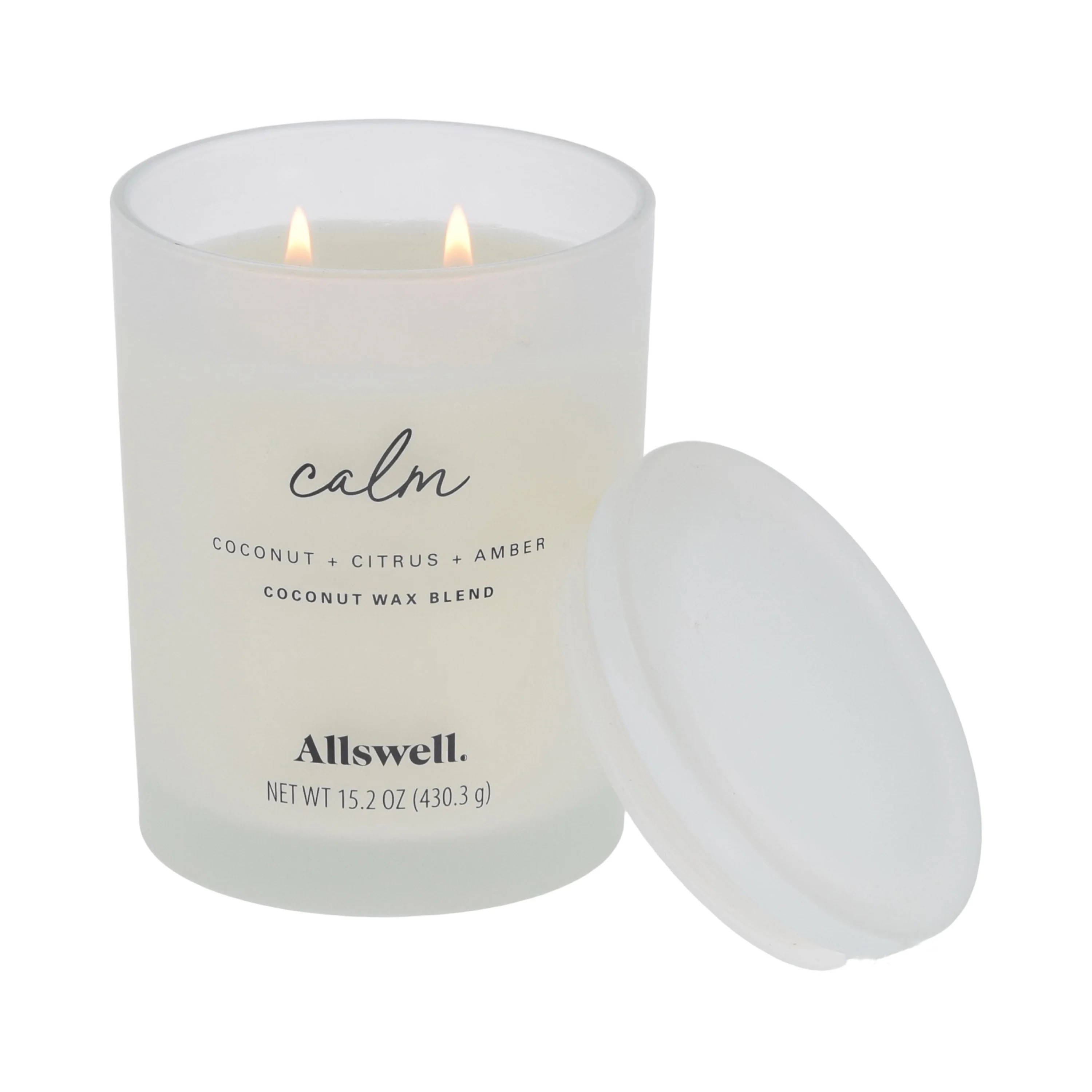 Allswell Calm (Coconut + Citrus + Amber) Scented 2-Wick Spa Jar Candle 15oz. | Walmart (US)