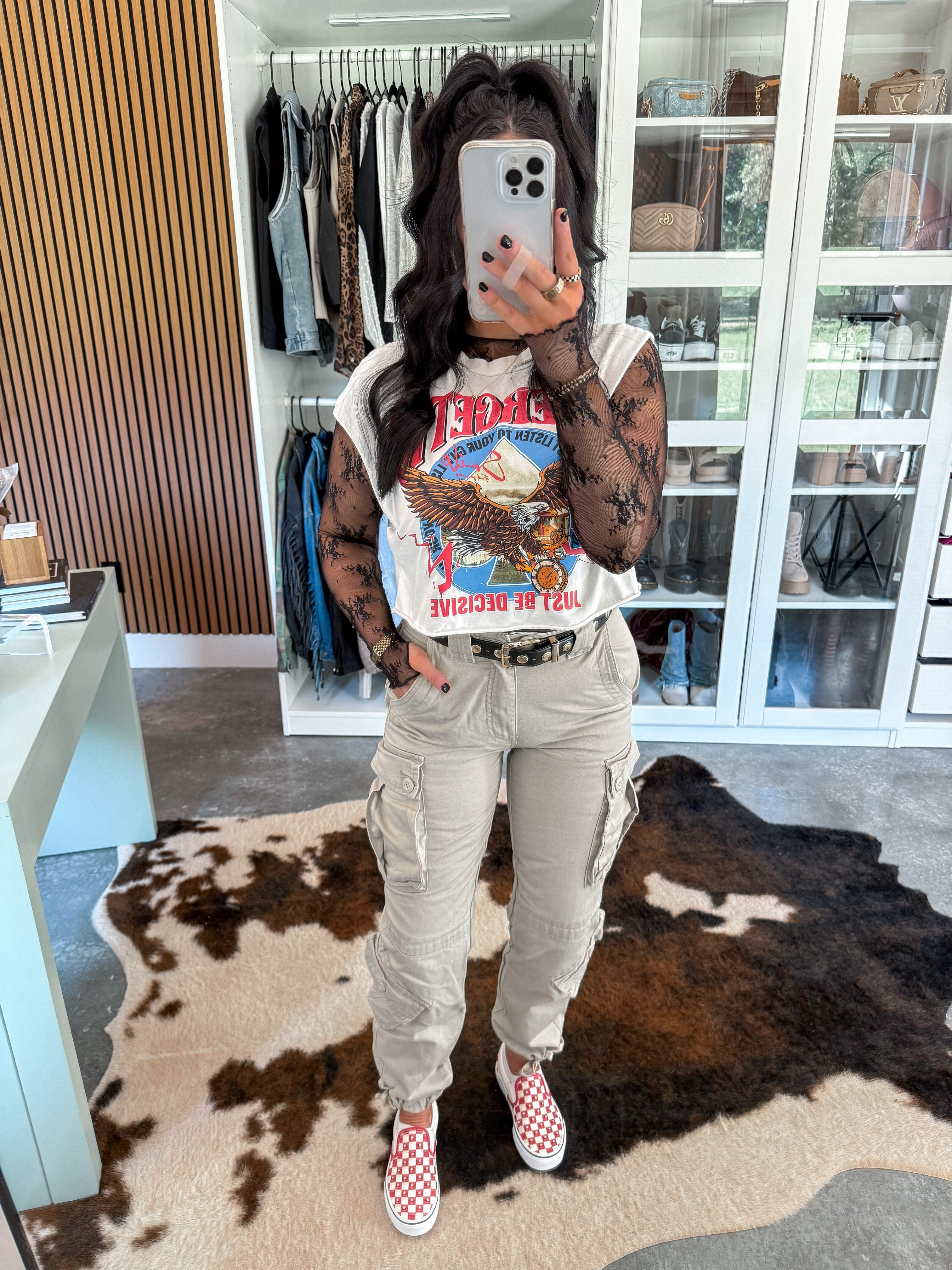 Edgy Fall Outfit 🖤

Lace Top - xs
Graphic Tee - small
Cargo Pants - wearing a 27 but need a 28!
Belt - 27-31
Bralette - medium

This graphic tee is one of my favorites and I've styled it so many different ways! 😍 I layered it over this black lace long sleeve top (a must have layering top for fall!) and finished the look with some neutral cargo pants & my red studded checkered vans! 

 

 #LTKFindsUnder50 #LTKFindsUnder100 #LTKShoeCrush